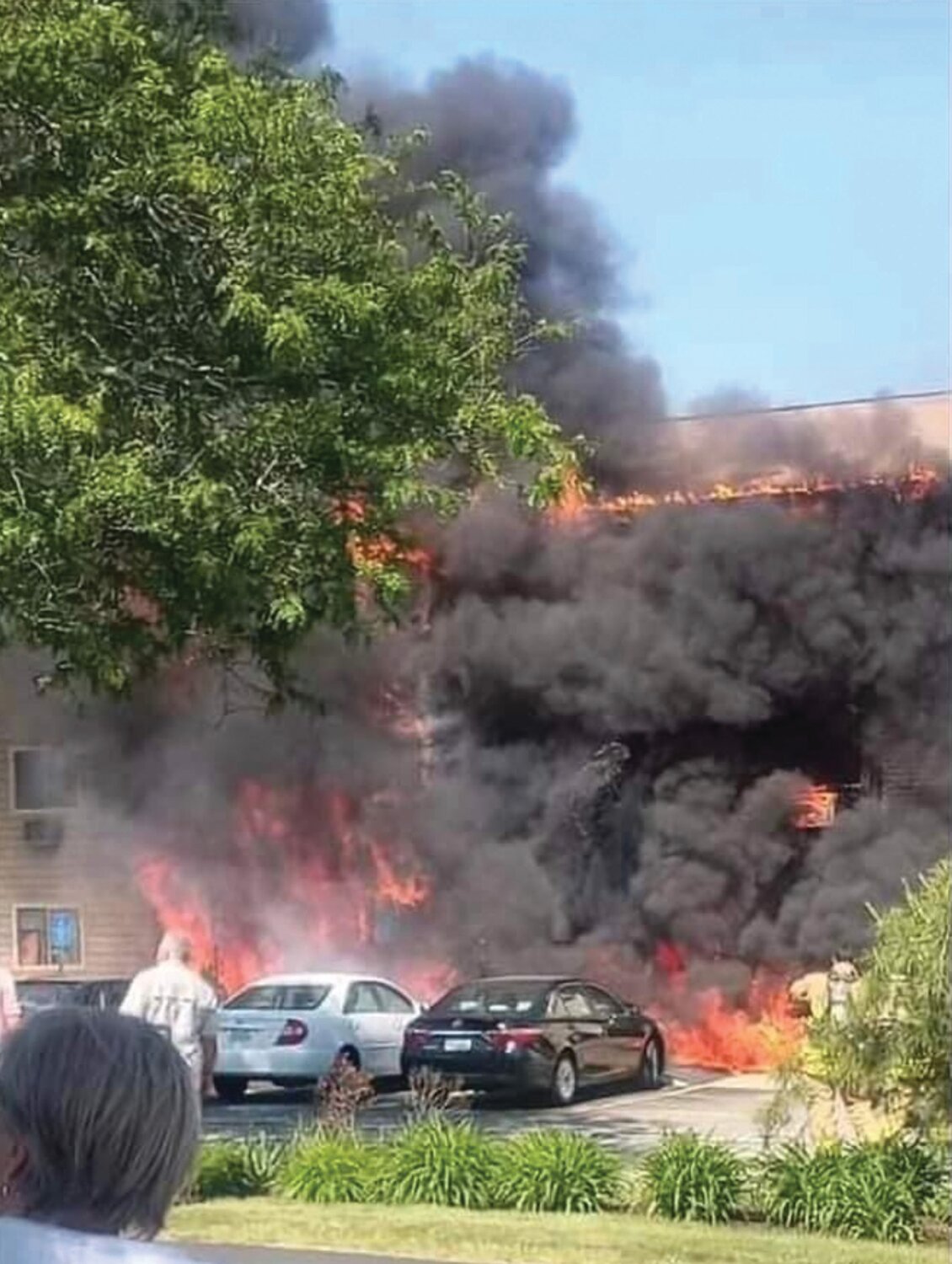 BURNED OUT: A 45-unit building, at 343 Simmonsville Ave. was evacuated on Sunday, May 28, after flames fully engulfed the façade, creeping up to the building from burning mulch. Residents in need of assistance have been awaiting confirmation they would continue receiving assistance following June 30. They received good news on Tuesday.